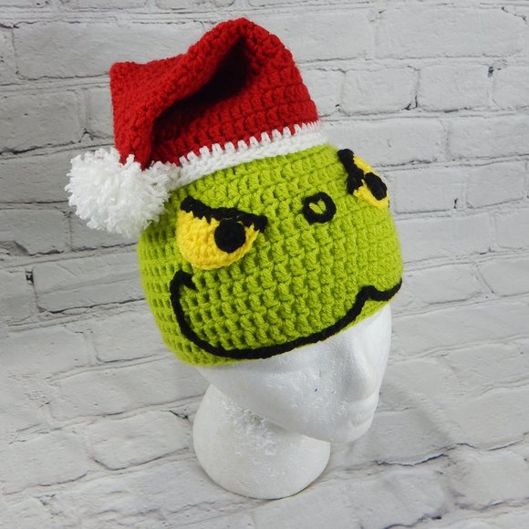The Grinch Crocheted Handmade Beanie 3-4yo - Picture 2 of 6
